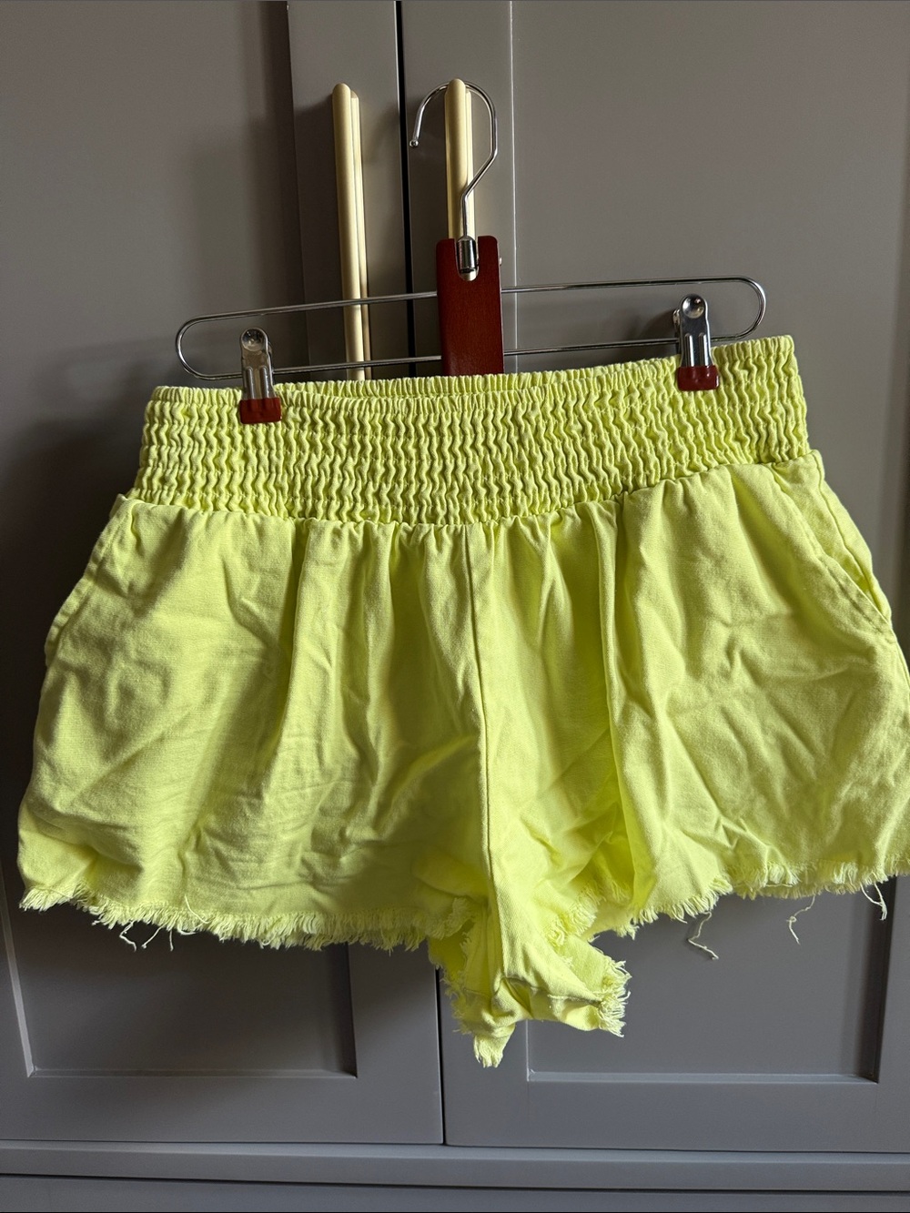 Wild Fable Smocked Waist Neon Yellow Women's Shorts